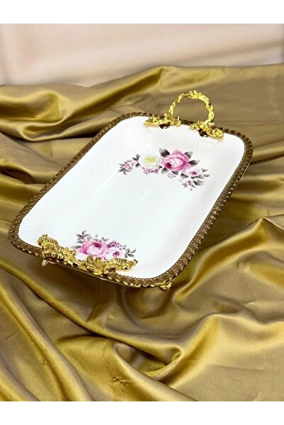 Şahane HOME Ayaklı Dekoratif Sunumluk 21/32 cm TKEBT Beyaz