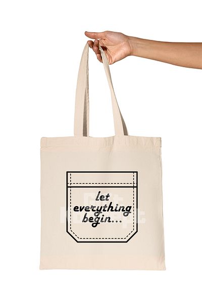 giftkonsept Let Everything Begin... Printed Gift Organic Raw Cloth Bag