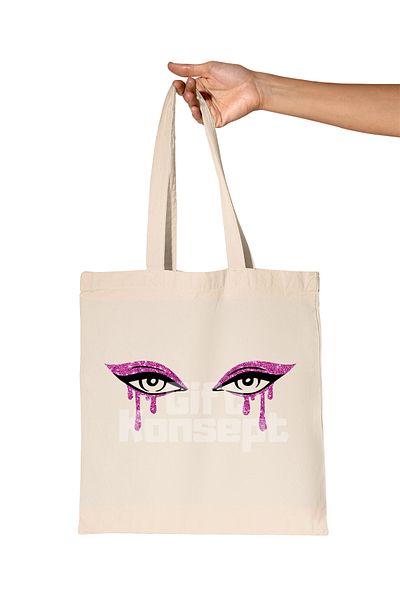 giftkonsept Women's Eyes Printed Gift Organic Raw Cloth Bag