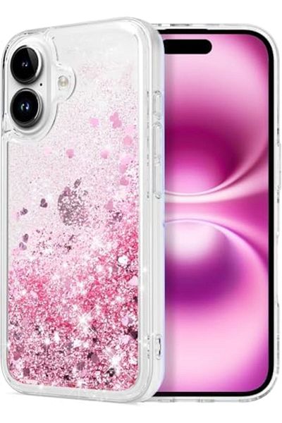 Generic 16 Case, Clear Design Bling Flowing Liquid Floating Sparkle Colourful Glitter Waterfall TPU Protecti