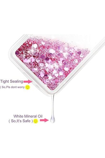 Generic 14 Pro Max Case, Clear Design Bling Flowing Liquid Floating Sparkle Colourful Glitter Waterfall TPU