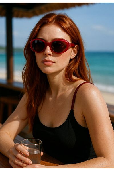 Lexi Bella Summer Tint Color Black Frame Burgundy Women Sunglasses Uv 400 Protect Ce Certificated Sunglasses
