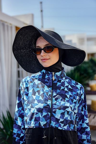 Remsa Mayo Full Covered Hijab Swimsuit Black R5100 Water