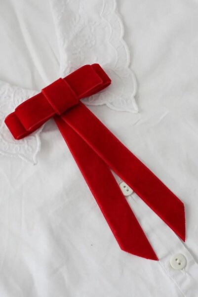 Limelia إكسسوار طوق نسائي من Carine Ribbon باللون الأحمر