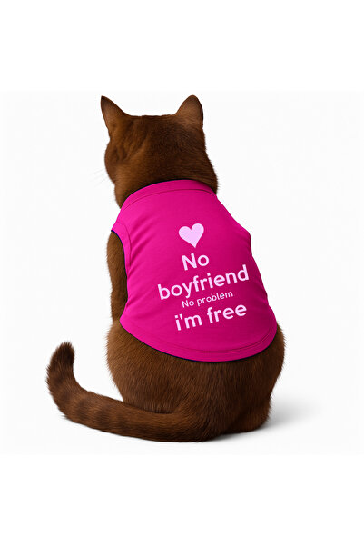 Buddy Store ملابس قطط - قميص داخلي بدون جسم مطبوع باللون الوردي - مقاس L