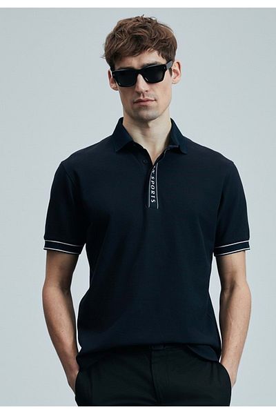Lufian 111040207 Lord Polo Collar T-shirt Ανδρικό μπλουζάκι Navy Blue