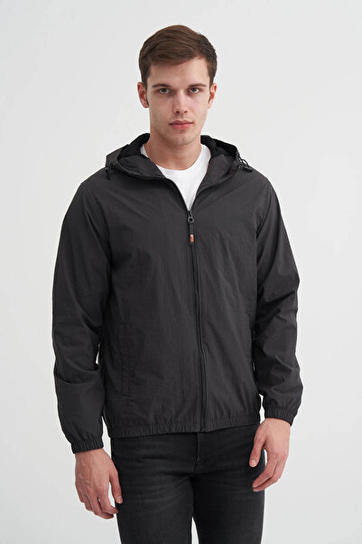 Cazador Ανδρικό παλτό Crinkle Black 10200