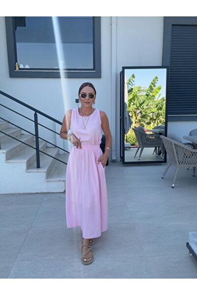 X-Young Costum subțire din două piese cu fustă cu bretele ROZ