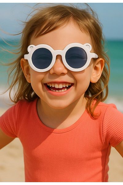 Lexi Bella Cute Children Kids Sunglasses White Teddy Bear Frame Uv 400 Protection Ce Certificated Children Sunglasses