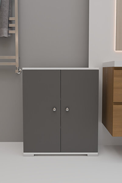 Remaks 4 Bölmeli Banyo Dolabı Banyo Rafı Çok Amaçlı Dolap-ANTRASİT