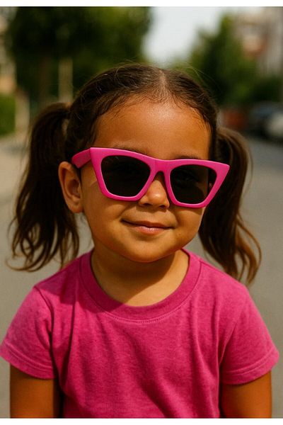 Lexi Bella Cute Kids Sunglasses Fuchsia Slanting Frame Uv 400 Protection Ce Certificated Kids Children Sunglasses