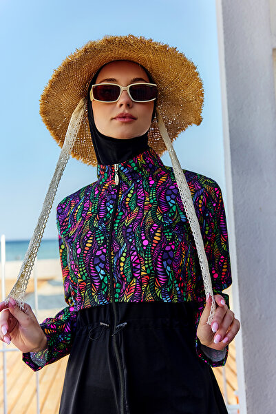 Remsa Mayo Full Covered Hijab Swimsuit Black01 R5101 Neşe