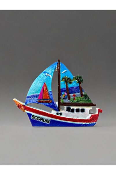 Mundy BODRUM Temalı Kabartmalı Polyester Magnet. 9cm x 7cm.