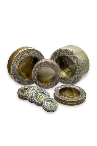 Alhadi For Oud And Saffaron empty metal saffron boxes