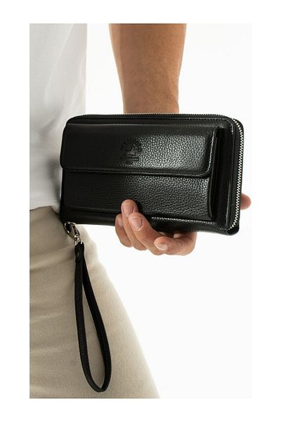 BENOX Genuine Leather Hand Portfolio Wallet with Telofon Compartment