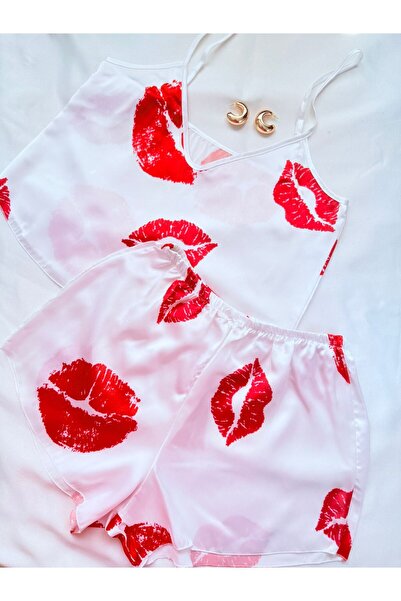 İNKO İÇ GİYİM Σετ πιτζάμες με σατέν σχέδιο με ρυθμιζόμενο λουράκι