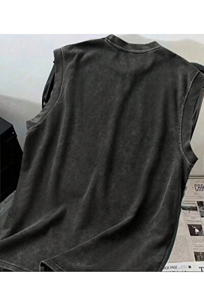 weywot Μπλούζα Tupac Αθλητική Κοντομάνικη Λαιμόκοψη Ίσια Πλυμένη Vintage Unisex Oversize T-shirt