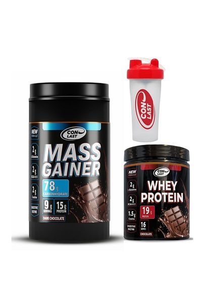 Conlast Mass Gainer 900g Helps Gain Weight (Carbohydrate) Chocolate Whey Protein 16 Servings Gift Shaker