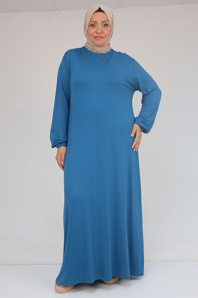 Eslina 22008 Φόρεμα με μανίκια σε μεγάλο μέγεθος - Βενζίνη