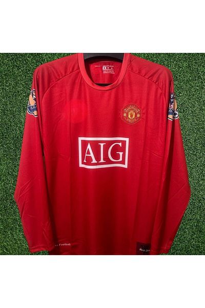 BARBITOS M.United 2008 Moscaw Final Cristiano Ronaldo Long Sleeve Red Jersey-Im04