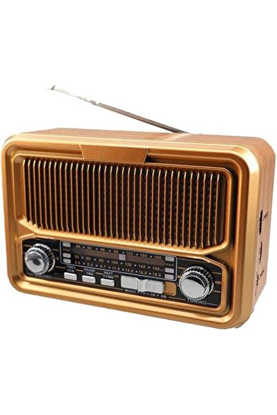 Denx Portable Retro Bluetooth Speaker with FM/AM/SW Radio, USB/TF/AUX Playback, Rechargeable Battery, DX2