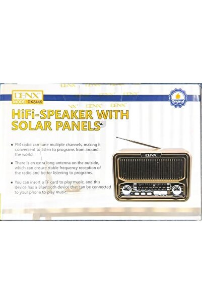 Generic مكبر صوت Hi-Fi DX2446 بتقنية البلوتوث مع لوحة شحن بالطاقة الشمسية