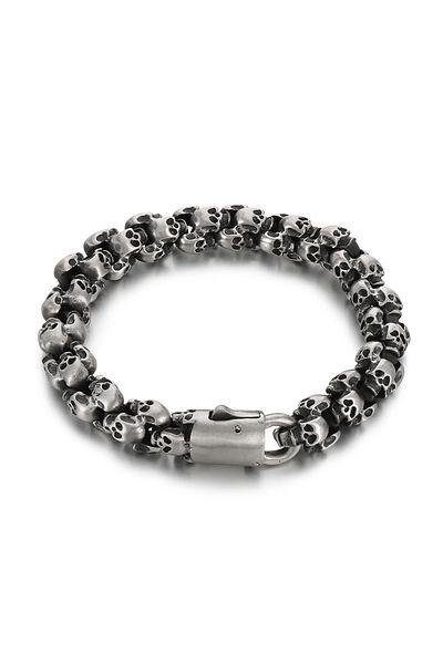 Viking Skull Skull Design Adjustable Tarnish&Rustproof 316L Steel Bracelet