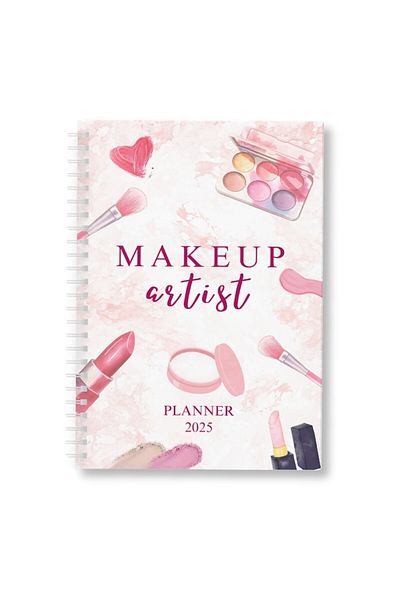 OEM Annual Planner 2025 for Make-up Artist, 148x210mm, feminine design, complete organization