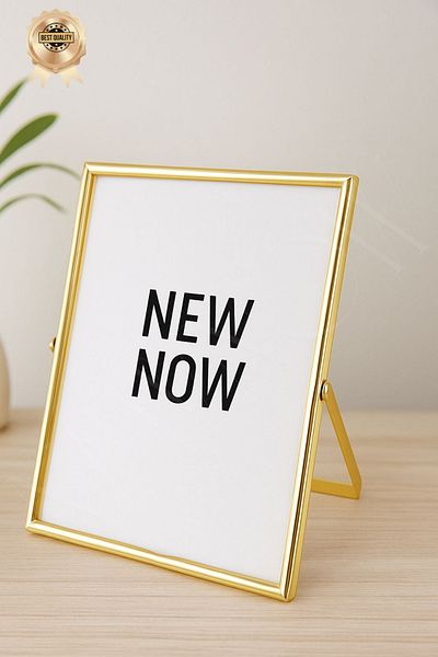 NEWNOW Luna Gold Transparent Frame – Desktop Photo and Poster Frame 15 X 20 cm