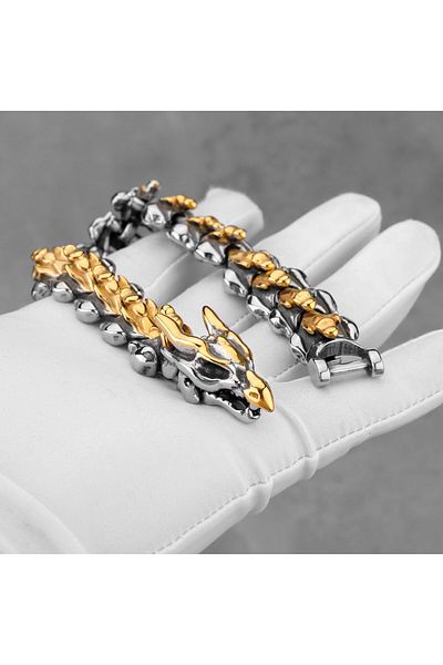 Viking Dragon Dragon Design Stainless & Tarnish Free 316L Steel Bracelet