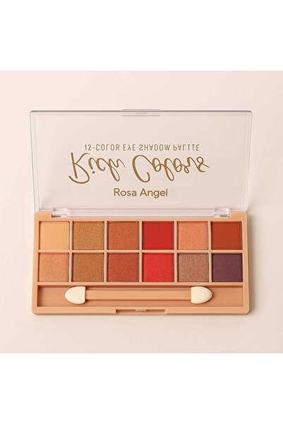 Rose angel مجموعة ظلال عيون مكونة من 12 لونًا - ألوان دافئة - ألوان لامعة