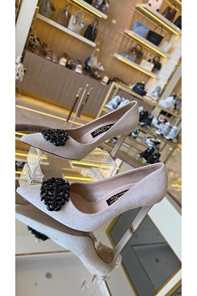 DUYGUSHOESBAG حذاء نسائي من الجلد السويدي بإبزيم ستيليتو