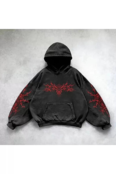 weywot سويت شيرت بقلنسوة بونك قوطي قابل للغسل