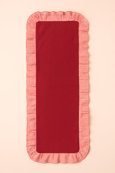 h homerest Pötikare Pileli Kırmızı Dekoratif Runner Orta Sehpa Örtüsü 30x80 cm