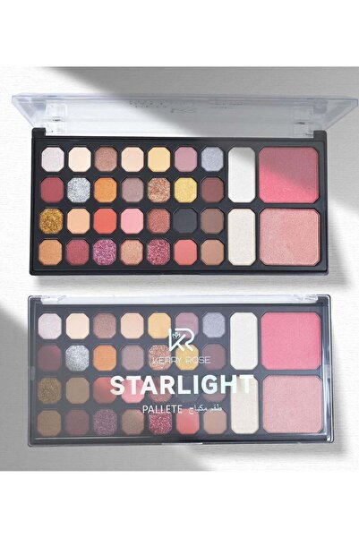 Kerry Rose مجموعة ظلال العيون المخملية غير اللامعة، وهايلايتر، وأحمر الخدود