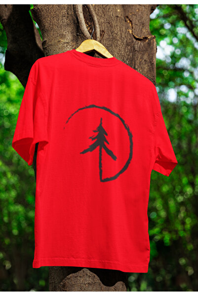 MG Pine Tree Printed Unisex Circle Neck Cotton Oversize Fit Short Sleeve T-Shirt