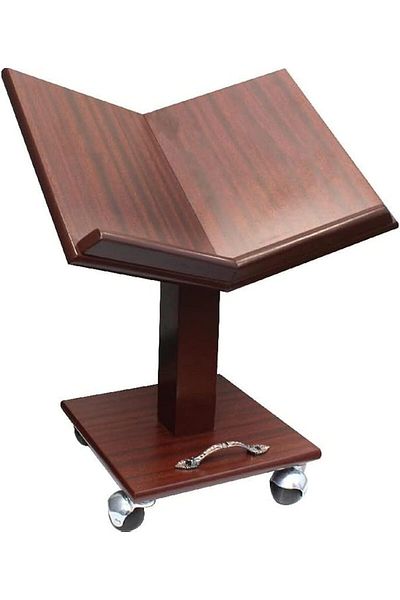 S Z F Store Wooden Quran Stand with Wheels - Brown