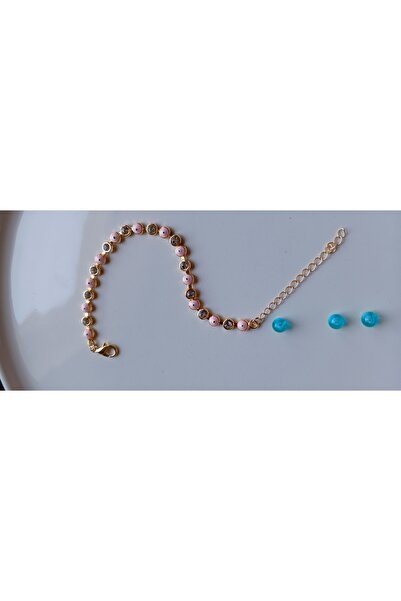 shop سوار مطرز بعين الشر باللون الوردي