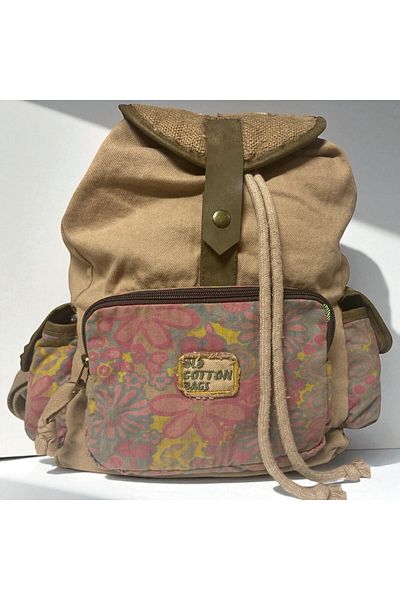 Old Cotton Quality Single Eyed Vintage Casual Design Unisex Backpack Daily School Trip Camping Trekking Bag 29Cmx36Cm