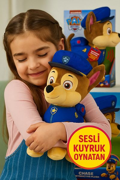 TOYFEST Paw Patrol Chase Plush Toy with Sound and Wagging Tail – 30 cm |   20+ Sound Effects, Lights and Effects