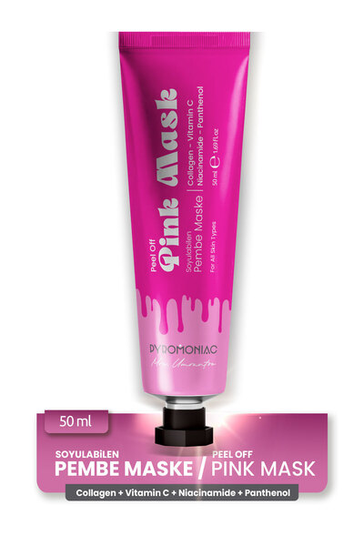 PYROMONIAC Kolajenli Pembe Soyulabilir Maske 50 Ml (Collagen, Vitamin C, Niacinamide)