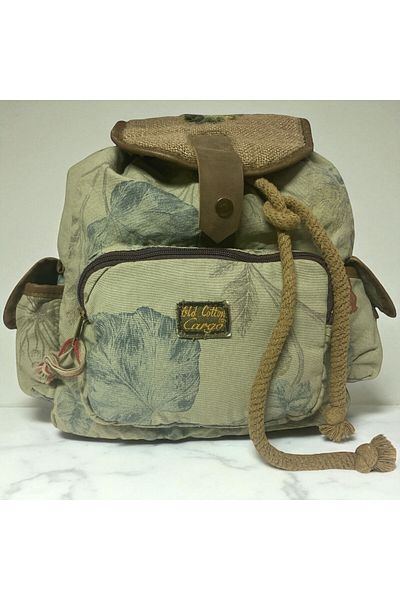 Old Cotton Quality Single Eyed Vintage Casual Design Unisex Backpack Daily School Trip Camping Trekking Bag 29Cmx36Cm