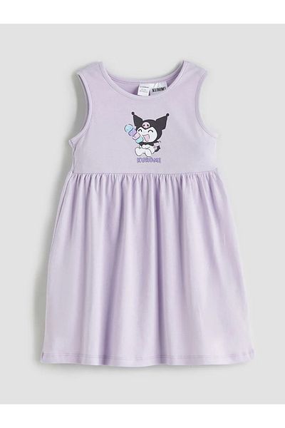 LC Waikiki Lilac Kuromi Printed Girl's Combed Cotton Dress -Akrglobal-