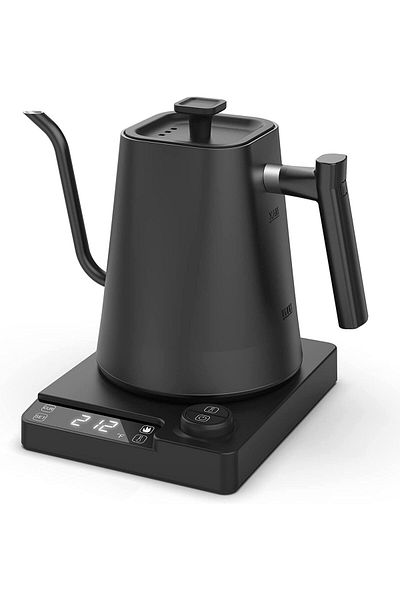 ماركة غير محددة Dexmokos Electric Gooseneck Kettle with Temperature Control, Matte Black, 1L