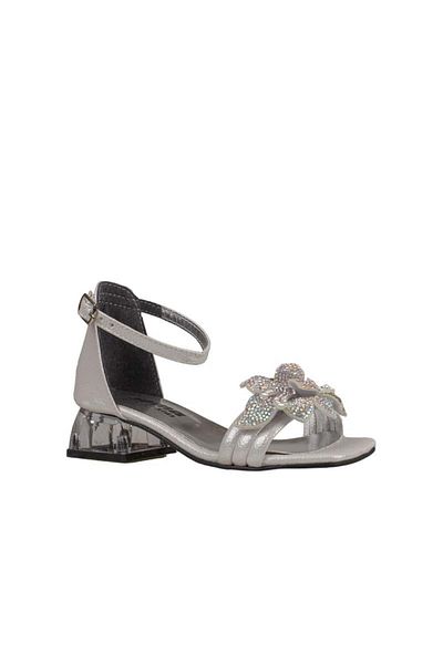 Trend Adımlar Gray Short Heeled Arched Girl's Classic Shoes