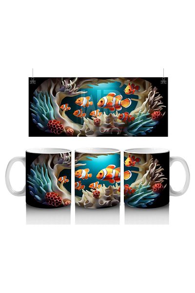 Luluyen Cheerful Clown Fish at Ocean Depth – Printed Mug