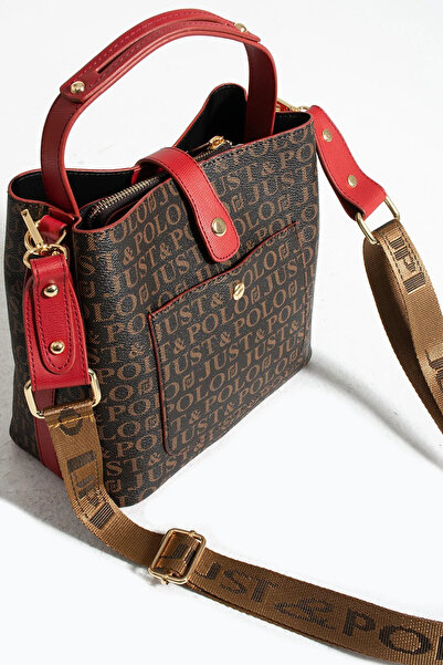 Just Polo Women's Medium Size Waterproof Faux Leather Printed Hand and Shoulder Bag Shopper 342055Pc