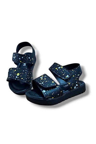 MODA PUNCTATE NEGRE UNISEX SOLE ORTOPEDICE LUMINOSE SANDALE CU BANDĂ CROCODIL PENTRU COPII