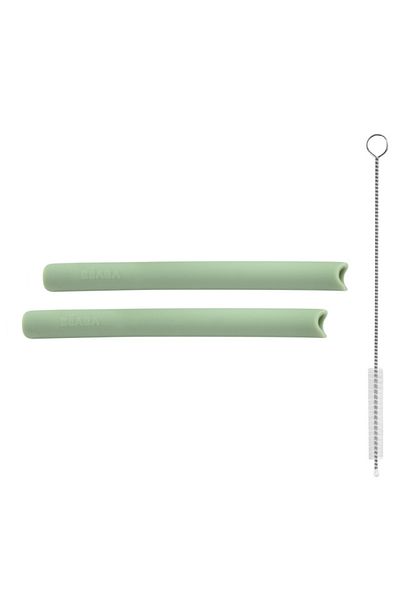 Beaba Sage Green Silicone Straw Training Cup Accessory Set