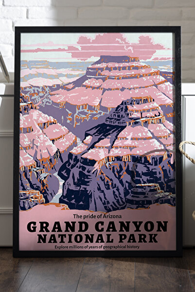 Duvarda Poster cu ramă din lemn negru Grand Canyon, pictură decorativă de per...